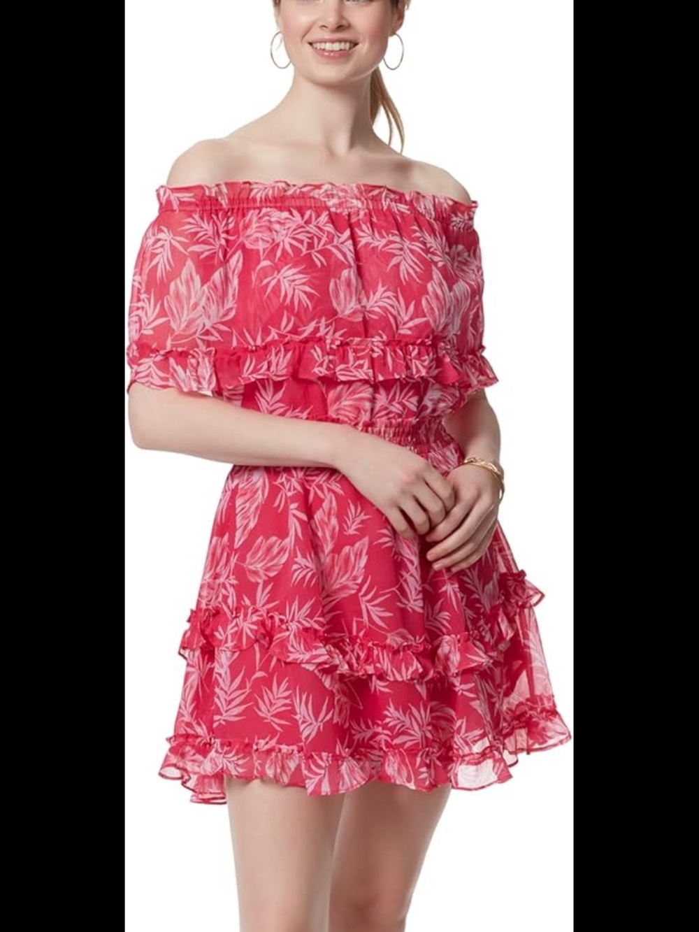 Jessica Hot Pink Elastic Waist Dress